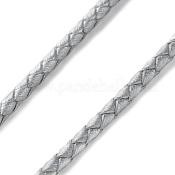 編み込みレザーコード  銀  3mm  50ヤード/バンドル&nbsp;VL3mm-24