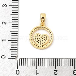 Rack Plating Leaf Brass Clear Cubic Zirconia Pendants&nbsp;KK-S407-12G