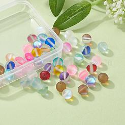 50Pcs 10 Colors Synthetic Moonstone Beads Strands&nbsp;G-YW0001-07