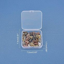 チベット風合金ビーズ  王冠と頭蓋骨  ミックスカラー  16x12x6mm  穴：2mm  4色  6個/カラー  24個/箱&nbsp;TIBEB-FH0001-02