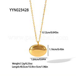 Fashion Oval 304 Stainless Steel Pendant Necklaces for Women&nbsp;BL8928-2