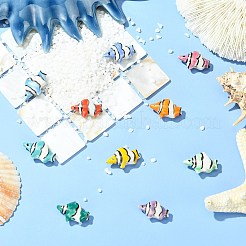 10 個 10 色の手作り磁器ビーズ  手描きの陶器ビーズ  魚  ミックスカラー  21~21.5x12.5~13x7.5~8mm  穴：1.8mm  1pc /カラー&nbsp;PORC-CJ0001-30