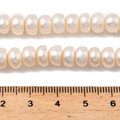 天然養殖淡水パールビーズ連売り  ロンデル  グレード4 A  古いレース  8~9mm  穴：0.7mm  約73個/連  14.17''（36センチメートル）&nbsp;PEAR-I007-05A-01A