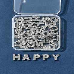 52Pcs 26 Styles Alphabet Alloy Initial Slide Charms with Grade A Rhinestones&nbsp;ALRI-FS0001-08
