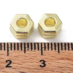 めっき合金ビーズラック  六角  ゴールドカラー  6.5x7x4.5mm  穴：3mm&nbsp;PALLOY-Q458-25G