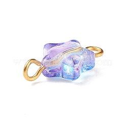 Star Glass Golden Tone Iron Connector Charms&nbsp;PALLOY-JF01732