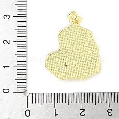 真鍮製エナメルペンダント  アブソリュートプラスチック模造パール  長持ちメッキ  カドミウムフリー＆鉛フリー  ラックめっき  18KGP本金メッキ  花  ハート  25.5x21.5x8.5mm  穴：6.4x3mm&nbsp;KK-Z101-09G-C01