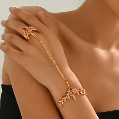 Vintage Brass Micro Pave Cubic Zirconia Ring Bracelets&nbsp;KI0952