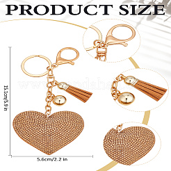 1Pc Cloth Rhinestone Heart Pendant Decorations&nbsp;HJEW-LP0001-81B