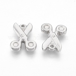 変色しにくい201ステンレススチールペンダント  はさみ  ステンレス鋼色  15x12x3mm  穴：1.4mm&nbsp;STAS-O118-49P