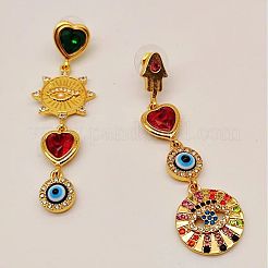 Alloy Enamel Evil Eye Dangle Stud Earrings&nbsp;FS-WGB3014-01