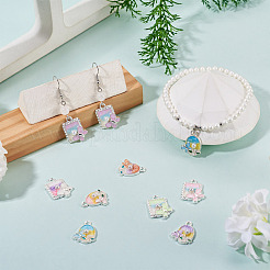 32Pcs 8 Colors Alloy Enamel Pendants&nbsp;ENAM-TA0003-26