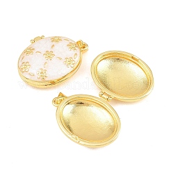 Brass Locket Pendants&nbsp;KK-D232-13G-01