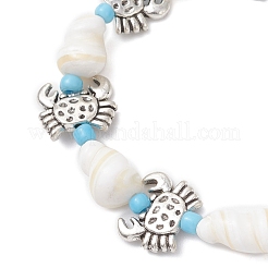 3Pcs Ocean Theme Natural Shell & Alloy Beaded Stretch Bracelets for Men Women&nbsp;BJEW-JB12387