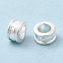 チベット風合金ヨーロピアンビーズ  大穴ビーズ  コラム  銀  鉛フリー＆カドミウムフリー  8x4.5mm  穴：4.5~5mm&nbsp;K0P5H021