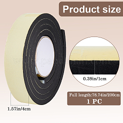 2m EVAフォームマスキングテープ  衝突防止スポンジテープ  ブラック  4.05cm&nbsp;AJEW-WH20001-95