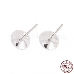 925スターリングシルバー製スタッドピアスパーツ  銀  トレイ：6mm  13mm  ピン：0.7mm&nbsp;STER-K167-027D-S