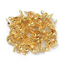 真鍮製ダルマチープ  カロット終了  クラムシェルノットカバー  18KGP本金メッキ  6~7.6x4mm  穴：1.4mm&nbsp;KK-WH0035-74G-03