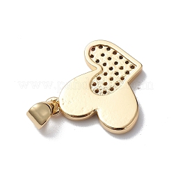 Brass Micro Pave Cubic Zirconia Pendants&nbsp;KK-E003-10G