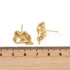 真鍮製スタッドピアスパーツ  長持ちメッキ  ニッケルフリー  18KGP本金メッキ  18.5x15.5mm  穴：1mm  ピン：12.5x0.8mm&nbsp;KK-B137-14G