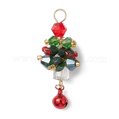 3Pcs 3 Colors Christmas Theme Glass Pendants&nbsp;PALLOY-JF02892