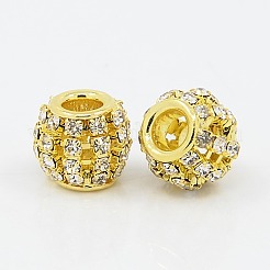真鍮製ラインストーンヨーロピアンビーズ  大穴ビーズ  ロンデル  ミックスカラー  12x10mm  穴：4mm&nbsp;RB-I066-M