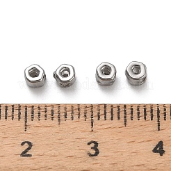 304ステンレススチールビーズ  五角形  ステンレス鋼色  3x3x3mm  穴：1.4mm&nbsp;STAS-D204-55P