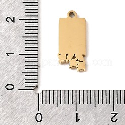 304ステンレスペンダント  葉のチャーム  ラインストーン付き  イオンプレーティング（ip）  18KGP本金メッキ  17x7.5x2mm  穴：1.5mm&nbsp;STAS-K297-04G