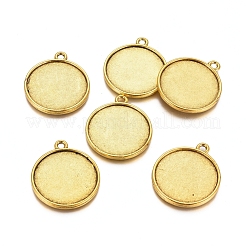 Tibetan Style Pendant Cabochon Settings&nbsp;TIBEP-LF1653YKG-AG-FF