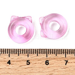 ガラスビーズ  猫  パールピンク  14.5x14x4.5mm  穴：6mm&nbsp;GLAA-D303-09I