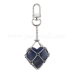 Heart Natural Gemstone Pendant Decorations&nbsp;HJEW-JM01691-02