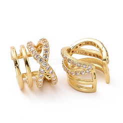 Clear Cubic Zirconia Criss Cross Open Cuff Earrings&nbsp;KK-D079-26G