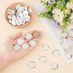 ブランクアイアンブローチ発見  ブローチベースのセッティング  プラスチック製のパーツと  フラットラウンド  プラチナ  23~35x0.1~2.5mm&nbsp;FIND-WH0034-82P