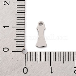 変色しない201ステンレススチールチャーム  レーザー切断  レターチャーム  文字I  10.5x4.5x1mm  穴：1.2mm&nbsp;STAS-U016-01P-I