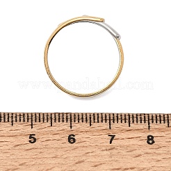 女性用304ステンレススチールカフオープンリング  イオンプレーティング（ip）  ゴールデン·ステンレス鋼色  15mm  内径：19mm&nbsp;SA-CBA82C8-08GP