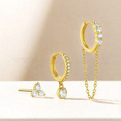 3Pcs Sterling Silver Three-Leaf Clover Earring Sets&nbsp;PO2620-1