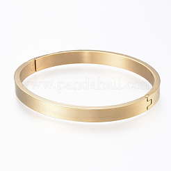 304ステンレススチールバングル  ゴールドカラー  2インチx2-1/4インチ（51x57mm）&nbsp;X-BJEW-H553-01G