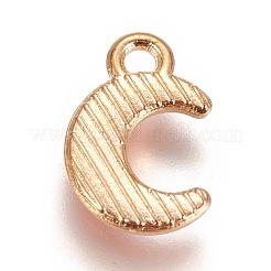 亜鉛合金チャーム  エナメル  スターとムーン  ライトゴールド  ピンク  11.5x7.5x1.5mm  穴：1.4mm&nbsp;ENAM-I023-04KCG-01