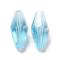 透明なk9ガラスビーズ  多面カット  双円錐形  ライトスカイブルー  12x6mm  穴：1mm&nbsp;GLAA-G078-B-17