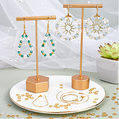 DIY Brass Teardrop & Ring Dangle Earring Making Kit&nbsp;KK-SP0002-10A