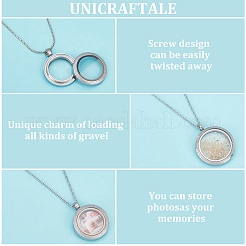 3Pcs 3 Styles Stainless Steel Glass Photo Living Memory Floating Locket Pendants&nbsp;STAS-UN0061-54