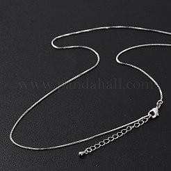 女性用真鍮ベネチアンチェーンネックレス  304ステンレススチール製カニカン付き  ラックめっき  鉛フリー＆カドミウムフリー  長持ちメッキ  プラチナ  17.52x0.04インチ（44.5x0.1cm）&nbsp;NJEW-D302-42P