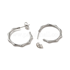 Tarnish Resistant Bamboo Joint Ring 304 Stainless Steel Stud Earrings&nbsp;EJEW-A081-20P