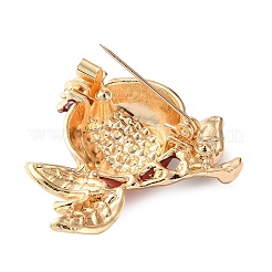 Fruit Theme Alloy Micro Pave Cubic Zirconia & Enamel Pendant Brooches&nbsp;CU-E001-02G