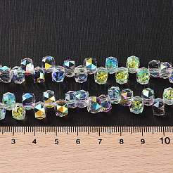 ABカラーメッキ電気メッキビーズ連売り  多面カット  ロンデル  クリアAB  8x6mm  穴：1.2mm  約96~98個/連  20.47~20.87''（52~53センチメートル）&nbsp;EGLA-H104-09A-AB01