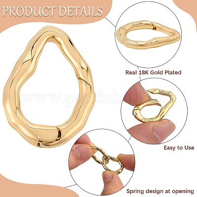 6Pcs Brass Spring Gate Clasps&nbsp;FIND-SC0020-67D-1