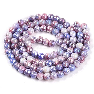 Electroplated Glass Beads Strands&nbsp;GLAA-C023-01E-1