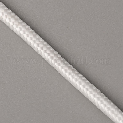 編み込みナイロン編み糸  ラウンド  ホワイト  5.5~6.5mm&nbsp;NWIR-WH0009-27D-1
