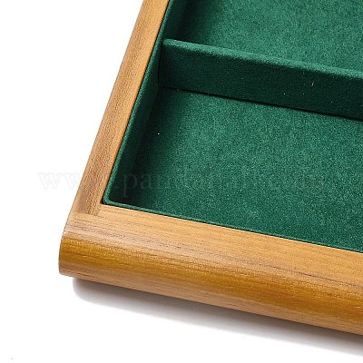 ベルベットのジュエリートレイ付き 12 スロット木材 ジュエリー