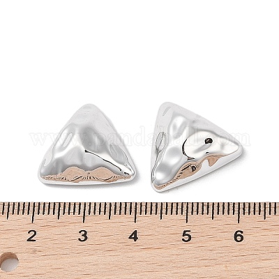 Ccbプラスチックカボション  三角形  プラチナ  17.5x19x8mm&nbsp;KY-C020-10P-1